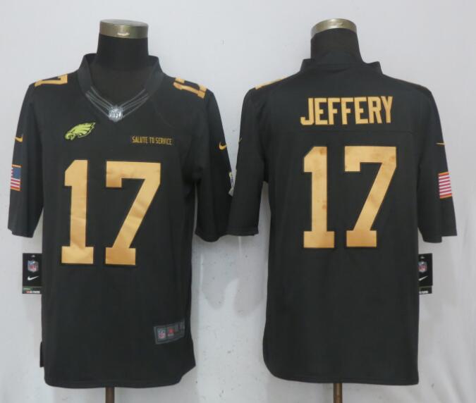 Men Philadelphia Eagles #17 Jeffery Gold Anthracite Salute To Service Nike Limited NFL Jerseys->->NFL Jersey